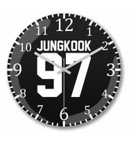 Bts Jungkook  Duvar Saati Bombeli Gercek Cam