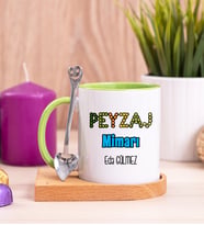Peyzaj Mimarı Ahşap Altlıklı Yeşil Kupa Bardak