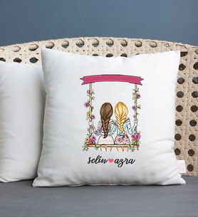 Best Friends Salıncak Tasarım Saten Yastık