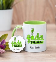 Gıda Teknikeri Yeşil Kupa Bardak Ve Anahtarlık Set