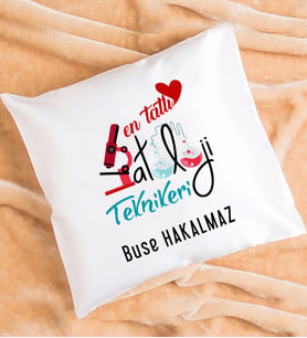 Mesajlı Patoloji Teknikeri Tasarımlı Kişiye Özel Patoloji Teknikeri Yastık