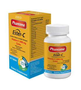 PHANTOME ESTER-C ViTAMİN C 1000 MG ,ÇİNKO ,D VİTAMİNİ ,MULTİVİTAMİN COMPLEX 30 TABLET