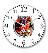 Cuphead Don't Deal With The Devil Duvar Saati Bombeli Gercek Cam