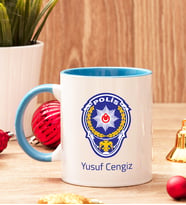 Polislere Özel Hediye İçi Ve Kulpu Renkli Kupa Bardak