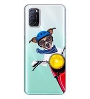 Motorcu Köpek Tasarımlı Süper Şeffaf Silikon Telefon Kılıfı Oppo A52-A72