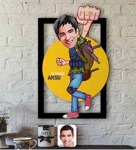 BK Gift Kişiye Özel Erkek PUBG Karikatürlü 3D Ahşap Tablo-3