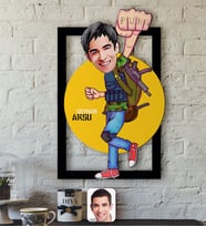BK Gift Kişiye Özel Erkek PUBG Karikatürlü 3D Ahşap Tablo-3
