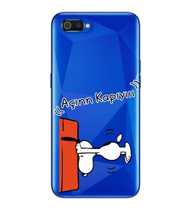 Snoopy Tasarımlı Süper Şeffaf Silikon Telefon Kılıfı Oppo Realmi C2