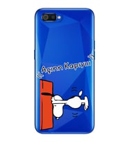 Snoopy Tasarımlı Süper Şeffaf Silikon Telefon Kılıfı Oppo Realmi C2