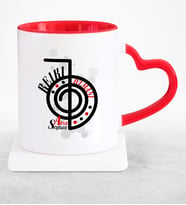BK Gift Kişiye Özel Mesleki Reiki Uzmanı Kırmızı Kalpli Kupa Bardak  1