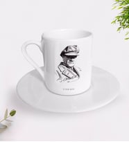 BK Gift Kişiye Özel Atatürk Temalı Türk Kahvesi Fincanı-17 (Beyaz)