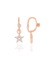 Söğütlü Silver Gümüş rose taşlı  lotus göçmen küpe