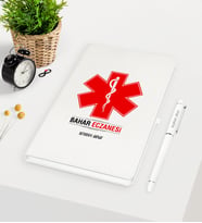 BK Gift Kişiye Özel Eczane Beyaz Defter Kalem Seti-3