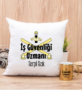 İş Güvenliği Uzmanı Yastık ve Gold Kupa Bardak