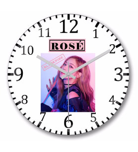Blackpink Rose  Duvar  Saati  Bombeli Gercek Cam