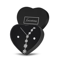 Forentina Beyaz Kar Tanesi Kolye Küpe Set PS1593