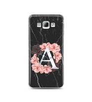 Mermer Çiçekli Harf Tasarım Süper Şeffaf Silikon Telefon Kılıfı Samsung A8 (2015