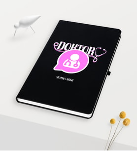 BK Gift Kişiye Özel Doktor Temalı Siyah Defter - 12