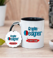 Grafiker Siyah Kupa Bardak Ve Anahtarlık Set