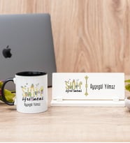 Sınıf Öğretmeni Siyah Kupa Bardak Ve Masa İsimliği Hediye Seti