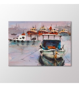 Arty Tablo Suluboya Tekneler Tablo (Karışık)