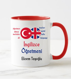 İngilizce Öğretmeni Kupa Bardağı Kırmızı