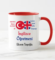 İngilizce Öğretmeni Kupa Bardağı Kırmızı