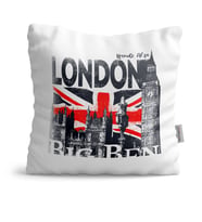 BK Gift Kişiye Özel London Tasarımlı Beyaz  Yastık  3