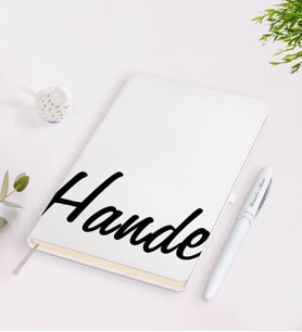 BK Gift Kişiye Özel El Yazılı Beyaz Defter Kalem Seti-4