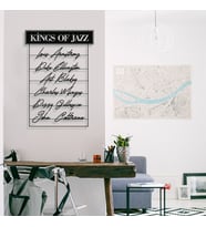 New Jargon - Çerçeve İçinde King Of The Jazz Tasarım Metal Tablosu 70x48cm (Siyah)