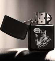 BK Gift Kişiye Özel Mesleki Psikiyatrist Benzinli Siyah Metal Çakmak  5
