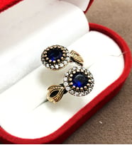 Safir Taşlı 925 Ayar Otantik Gümüş Bayan Yüzük