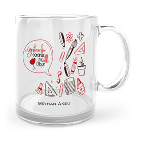 BK Gift Kişiye Özel Öğretmenler Gününüz Kutlu Olsun Cam Kupa Bardak  2