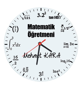Matematik Öğretmeni İsimli Duvar Saati - Öğretmenler Günü Hediyesi (Cam 29cm)