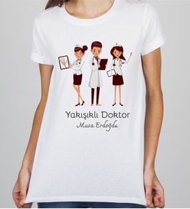 Kişiye Özel Yakışıklı Doktor Tşörtü