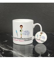 Elektronörofizyoloji Teknikeri Kupa Bardak ve Anahtarlık Set 002