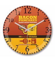 Bacon Pancakes  Duvar Saati Bombeli Gercek Cam
