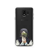 Kapalı Çiçekli Kız Tasarımlı Süper Şeffaf Silikon Telefon Kılıfı Samsung J4 (201