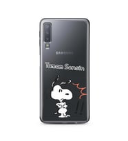 Snoopy Tasarımlı Süper Şeffaf Silikon Telefon Kılıfı Samsung A7 (2018)