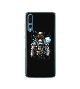 Uzay Astronot Tasarım Süper Şeffaf Silikon Telefon Kılıfı Huawei P20 Pro 