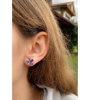 Swarovski Taşlı Çiçek Küpe