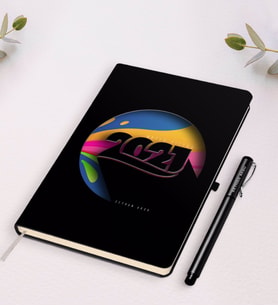 BK Gift Kişiye Özel 2024 Mutlu Yıllar Siyah Defter ve Kalem Hediye Seti-10 (Siyah)