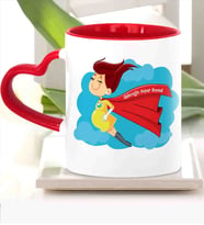BK Gift Kişiye Özel Anneler Günü Temalı Kırmızı Kalpli  Kupa Bardak Kk4