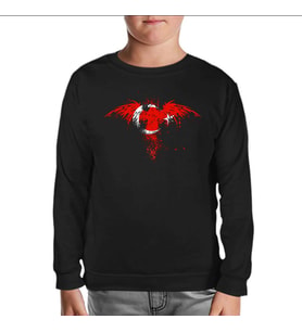 Kartal Ay Yıldız Siyah Çocuk Sweatshirt