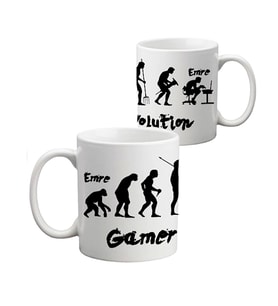 Erkek Oyuncuya Hediye - Gamer Evolution İsimli Kupa Bardak