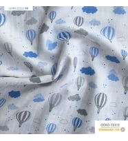 MÜSLİN ÖRTÜ 100x120   AĞIZ BEZİ HEDİYELİ (Mavi)