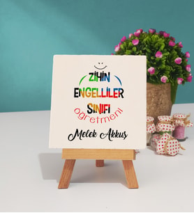 Zihin Engelliler Sınıfı Öğretmeni Dekoratif Taş Baskı