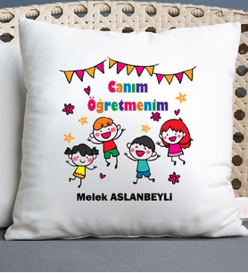 24 Kasım Öğretmenler Günü Hediyesi Yastık (Beyaz)
