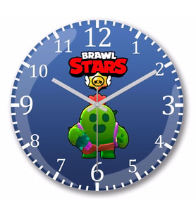 Spike Brawl Stars  Duvar Saati Bombeli Gercek Cam