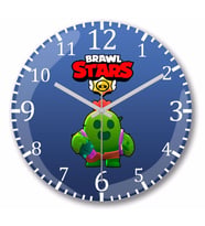 Spike Brawl Stars  Duvar Saati Bombeli Gercek Cam